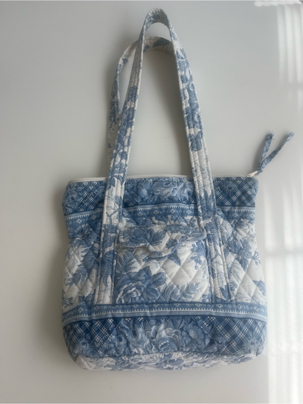 Vera Bradley Quilted Blue and White Floral Tote - Picture 2 of 6